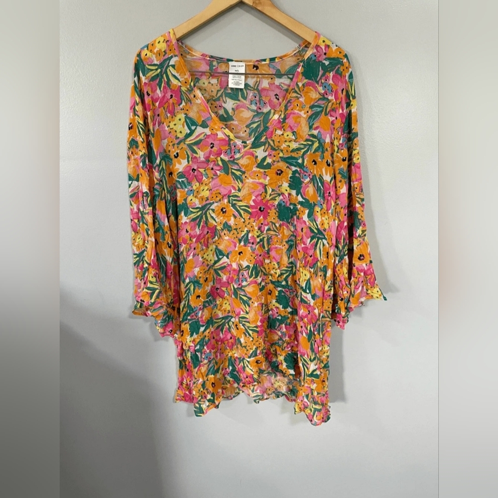 Anne Cole Womens M/L Sunshine Floral Swim Coverup